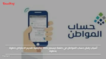 أسباب رفض حساب المواطن في دفعة ديسمبر 2024 وكيفية تقديم الاعتراض خطوة بخطوة